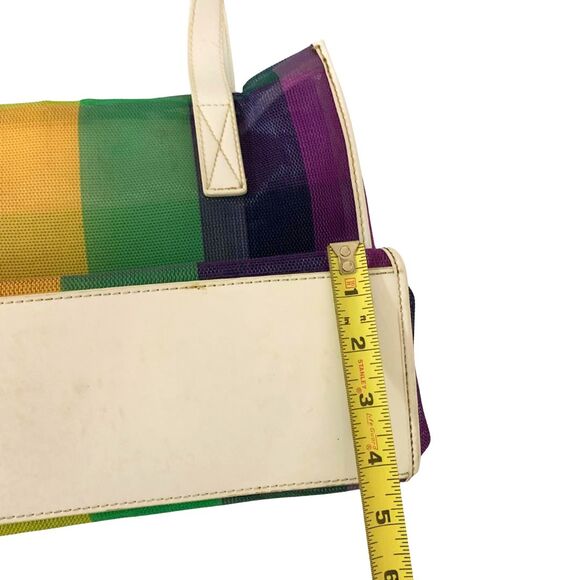Kate Spade Ella Small Rainbow Tote Bag PVC Mesh White Handles - Picture 13 of 15